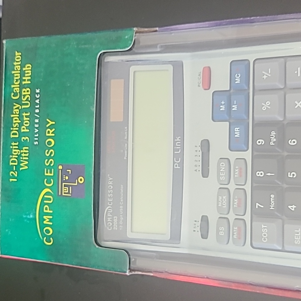 12 digit display calculator  3 port USB hub